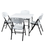 4pcs 47*54*84cm Garden Plastic Folding Chair White - Image 8