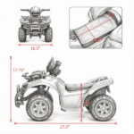 Black 6V Battery-Powered Kids ATV: Sturdy 4-Wheel Quad Ride-On Toy with Bright LED Headlights for Toddlers - Image 3