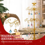 3ft Wrought Iron Christmas Tree, Metal Ornament Display Tree Stand for for Holiday Party Home Decor, Indoor & Outdoor Decor Hanger, Gold - Image 10