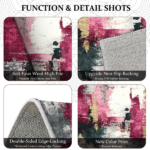 Three-piece kitchen rug set, non-slip and washable, abstract pattern kitchen hallway rug, soft and comfortable, suitable for sinks, floors, entrances, hallways and bathrooms. - Image 5