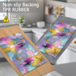 Three-piece kitchen rug set, non-slip and washable, abstract pattern kitchen hallway rug, soft and comfortable, suitable for sinks, floors, entrances, hallways and bathrooms. - Image 5