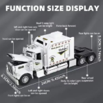 Semi Truck Toys for Boy Heavy Trucks,Metal Diecast Trucks Model Pull Back Cars with Light and Sound,Truck and Trailer Toys for Boys,Toy Trucks for Boys Age 4-8 - Image 6
