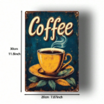 CIFbuy Vintage | Vintage Cup Metal Sign 1pc 2D Flat Tin Art Poster 8X12 Inch Retro Waterproof Rustproof Hanging Plaque Decor For Bathro TikTok, TikTok, thro Self-pickup Logiopics - Image 2