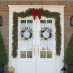 2 Pack 18in Pre-lit Snow Flocked Christmas Wreath, Lighted Artificial Xmas Wreath with 60 Warm Lights and 140 Tips and Red Berries Pine Cones, for Front Door Gate Wall Xmas Party Decorations - Image 6