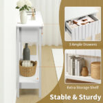 Modern Console Table with 3 Drawers and Open Storage Shelf, Entryway Table Narrow Long Sofa Table Hallway Foyer Table Behind Couch Table, White - Image 9