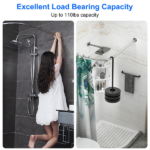 Curved Shower Rod L - Shaped Stainless Steel, Adjustable Stretchable Shower Curtain Rod for Bathroom, Rust - Resistant Expandable Rod with Extra Shower Space, Easy Installation - Image 11