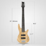 Full Size GIB 6 String H-H Pickup Electric Bass Guitar Bag Strap Pick Connector Wrench Tool Burlywood - Image 3