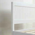 FCH Twin Pine Single-Layer Core Vertical Stripe Full-Board Curved Bed Head With The Same Bed Foot White Wooden Bed - Image 19