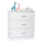 [] Modern Simple 3-Drawer Dresser Chest of Drawers for Family Room Bedroom Living Room Universal Design, White - Image 8