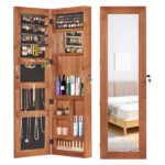 no provide self pick-up.Solid Wood Jewelry Armoire Organizer Cabinet with Full-Length Mirror, 47.5x14.3 in Wall-Mounted Lockable with LED Light - Image 3