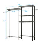 The Washer and Dryer Storage Shelf Wire Garment Rack Heavy Duty Clothes Rack Laundry Room Drying Rack Bathroom Space Saving Rack Closet Organizer Metal Garment Rack Portable Clothes Hanger Home Shelf - Image 4