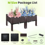 Raised Garden Bed Planter Box, 3 Size Options Self-Watering Elevated Garden Bed, Lightweight PP Material Planting Container for Vegetables Herbs Flowers Outdoor Patio Balcony-M - Image 5