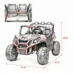 Red 2 Seater 24V Kids Electric Car, Remote Control 3 Speed LED Lights Music Horn Spring Suspension Slow Start - Image 3