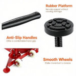 Adjustable Underhoist Support Jack Stand, 1654 LBS Max Load Triangular Base Hoist Support Stand with Rolling Wheels Anti-Slip Rubber Platform for Professional & Home Workshop Car Maintenance -Red - Image 4