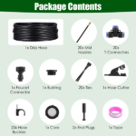 Garden Drip Irrigation Kit with 360° Bendable Misting Nozzles Automatic Garden Automatic Watering System for Garden Lawn Greenhouse Flower Bed Greenhouse Patio Lawn Cooling - Image 11