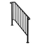 [Same Code 11384510 73142795]Artisasset Matte Black Outdoor 3 Level Iron Handrail - Image 17