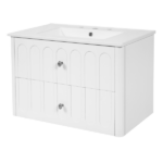 30" Modern Floating Bathroom Vanity with Oval Knobs & Round Edge, Soft-Close Drawer Slides, Bathroom Cabinet with Ceramic Sink - Image 11