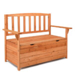 112 * 58 * 84cm Cedar Yard Storage Box With Backrest Armrest Bright Orange Red - Image 12