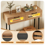 LED Console Table with Remote, 36” Narrow Entryway Table with 2 Fluted Drawers & Open Shelf, 16 RGB Colors Hallway Sofa Table for Living Room - Image 7