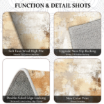 Three-piece kitchen rug set, non-slip and washable, abstract pattern kitchen hallway rug, soft and comfortable, suitable for sinks, floors, entrances, hallways and bathrooms. - Image 5