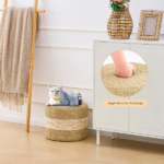 Handmade Woven Foot Stool Natural Seagrass Ottoman for Home Decor & Seating - Image 5
