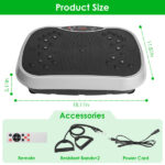 Vibration Exercise Machine With Resistant Bands Remote Control Whole Body Vibration Platform Workout Equipment Home Fitness Training Equipment For Weight Loss Fat Burner - Image 9
