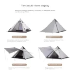 Pole-Free Rainproof Indian Teepee Pyramid Camping Tent - Image 5