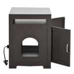 Litter Box Enclosure, Cat Litter Box Furniture with Hidden Plug, 2 Doors,Indoor Cat Washroom Storage Bench Side Table Cat House, Large Wooden Enclused Litter Box House, Esspresso - Image 19