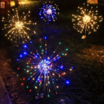 Warm white 6-pack 120 LED 8-mode solar fireworks light, outdoor garden waterproof fireworks light, used for sidewalk, backyard lawn landscape, vibrant tree decoration stick string lights - Image 3