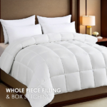 White all-season comforter, plus size, checkered quilting, suitable for luxury hotel bedrooms and guesthouses, soft and skin-friendly comforter insert, suitable for all seasons, simple bohemian style, perfect Christmas gift. - Image 4
