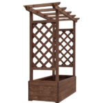 43.5*17.5*44.5 In Fir With Arched Lattice Raised Garden Bed Wooden Planting Frame Carbonized - Image 10