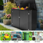 Outdoor Storage Shed, Outdoor Storage Cabinet, Lockable Outdoor Storage Box for Garbage Cans, Lawn Mower and Tools - Image 4