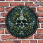 CIFbuy 1pc 8x8in Vintage Gothic Skull & Flowers Sign, "" Vintage Gothic Skull & Flowers Sign, Skull & Flowers Sign, 2D Flat Round Plaque TikTok, Temu Self-pickup Logiaqics - Image 8