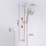 ‌6-Setting Handheld Shower Combo with Slide Bar & Pause Switch (Chrome) - Image 3