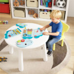 11-in-1 Dinosaur Activity Wall Busy Board Panels-- Wooden Sensory Toy-Blue - Image 10