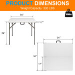 Replace 19594030 34" Blow Molding Foldable Square Table - Image 12