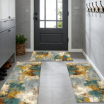Three-piece kitchen rug set, non-slip and washable, abstract pattern kitchen hallway rug, soft and comfortable, suitable for sinks, floors, entrances, hallways and bathrooms. - Image 8