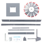 8FT Weather Resistant Yard Garden Windmill Gray & Red - Image 15