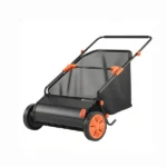 26" Push Lawn Sweeper, 7 cu. ft. Leaf & Grass Collector with Adjustable Brush Height & Rubber Wheels - Image 3