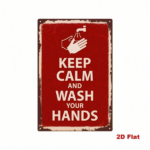 CIFbuy Retro Keep Calm Faucet Metal Sign, Vintage Red Background White Letter Wall Art, 2D Flat Decor For Bathroom Kitchen Home TikTok, TikTok, e Self-pickup Logiopics - Image 2