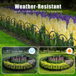 19.3FT Decorative Landscape Edging, 10 Panels Flexible Interlocking PP Lawn Border, Angle Adjustable Weather Resistant Garden Fence for Yard Flower Bed Path - Image 9