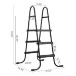 3-Step 42in Iron Pool Ladder (Black Frame + Black Steps) - Image 4