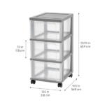 3-Drawer Narrow Plastic Storage Drawer Cart, Gray, Set of 2 (Shipment from Walmart) - Image 2