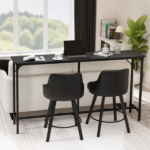 71-Inch Bar Table (Black) - 209 lbs Capacity Pub Height Table with Durable MDF Top & Metal Frame, Ideal for Kitchen/Bar Counte - Image 7