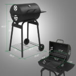 Charcoal Grills Outdoor BBQ Grill, Barrel Charcoal Grill with Side Table and Wheels, for Outdoor Backyard Camping Picnics Patio and Parties - Image 10