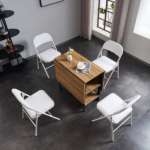Same Code 71155989 6pcs Elegant Foldable Iron & PVC Chairs for Convention & Exhibition White - Image 33