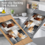 Three-piece kitchen rug set, non-slip and washable, abstract pattern kitchen hallway rug, soft and comfortable, suitable for sinks, floors, entrances, hallways and bathrooms. - Image 9