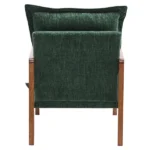 Cloud Shaped Indoor Leisure Chair with Solid Wood Armrest & Solid Wood Frame, Chenille Fabric Accent Chair with Lumbar Pillow, Single Sofa Chair Dark Green - Image 6