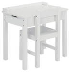 Flip Top Kids Table and Chair Set, Wood Activity Table Set with Storage Space for Arts Crafts, White - Image 13