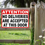 CIFbuy 2D Flat No Deliveries At This Door Metal" Sign 8x12 Inch Heavy Duty Cast, Wall Plaque Waterproof Rustproof Unframed Outdoor D Door Metal SignikTok, Door Metal SignikTok, t Self-pickup Logiopics - Image 4